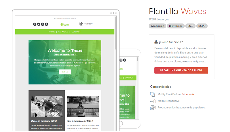 plantilla newsletter bienvenida