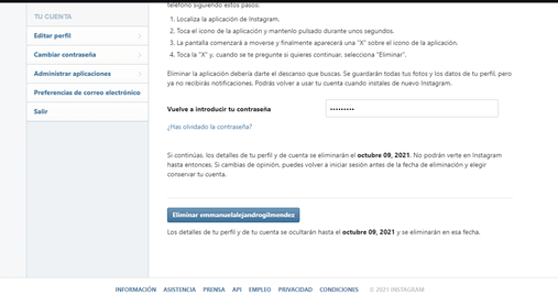 como eliminar una cuenta de instagram 3