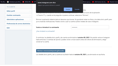 como eliminar una cuenta de instagram 4