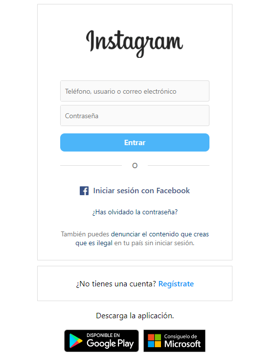 como iniciar sesion en instagram